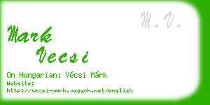 mark vecsi business card